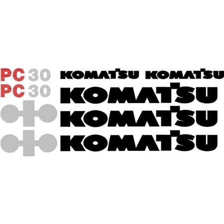 Aftermarket Decal Set for Komatsu PC 30 Excavator KMPC30NSDECALSET